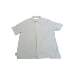 Men's Croft And Barrow Silk Short Sleeve Button Up White L